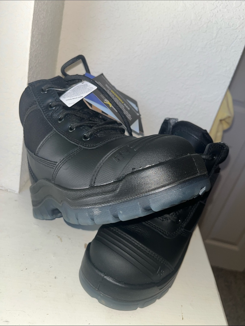 RR Footwear Men's Black Work Shoes - Steel Toe Side-Zip Safety Sneakers